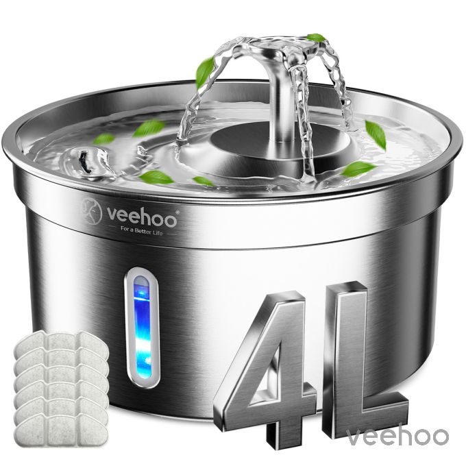 Veehoo 4L Food-grade Cat Water Fountain