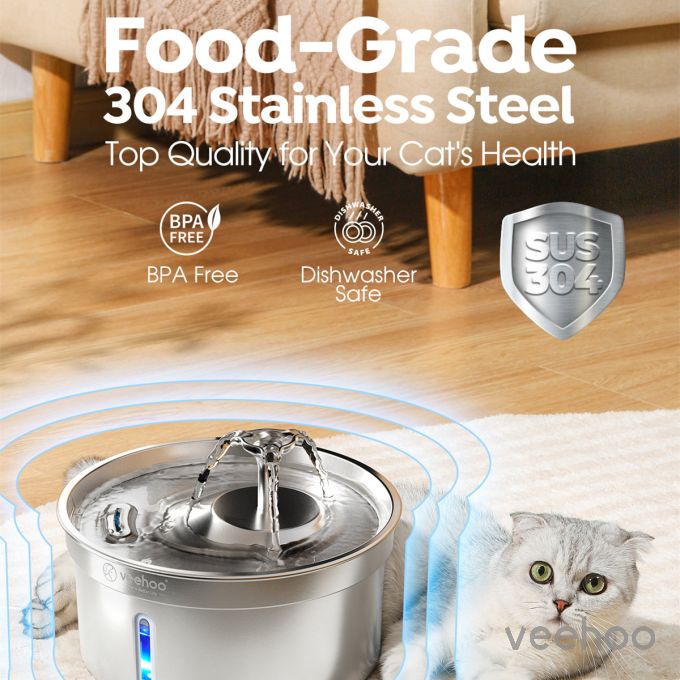 Veehoo 4L Food-grade Cat Water Fountain