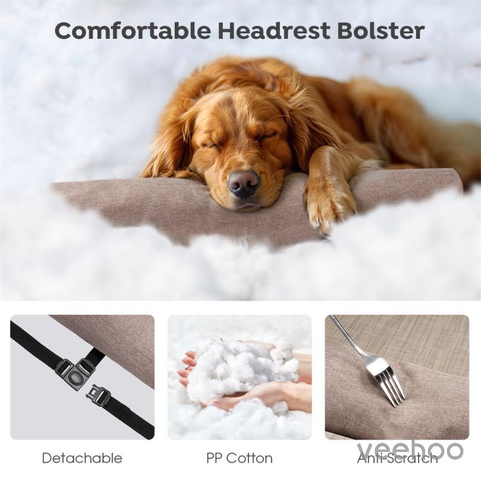 Veehoo Anti-falling Pet Bed with a Pillow