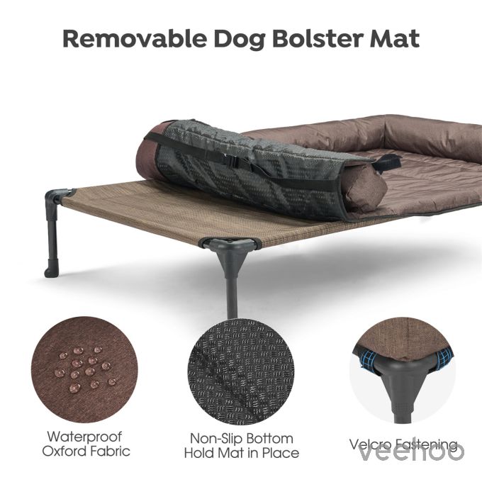 Veehoo Elevated Dog Bed with Bolster Mat