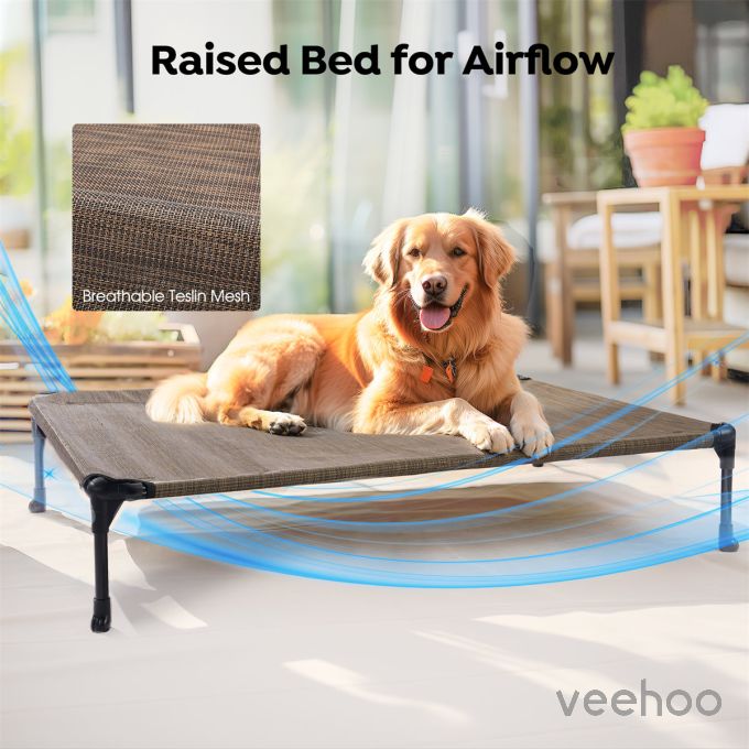 Veehoo Elevated Dog Bed with Bolster Mat