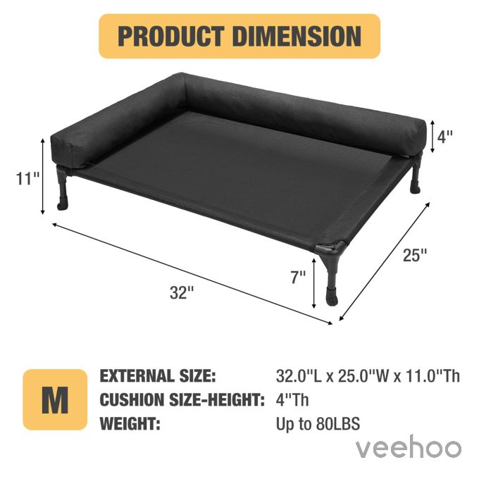 Veehoo L-shaped Pet Bed with Bolster