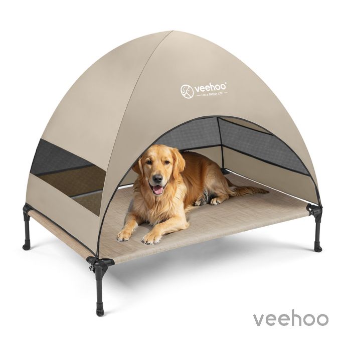 Veehoo Elevated Pet Bed with Breezy Tent