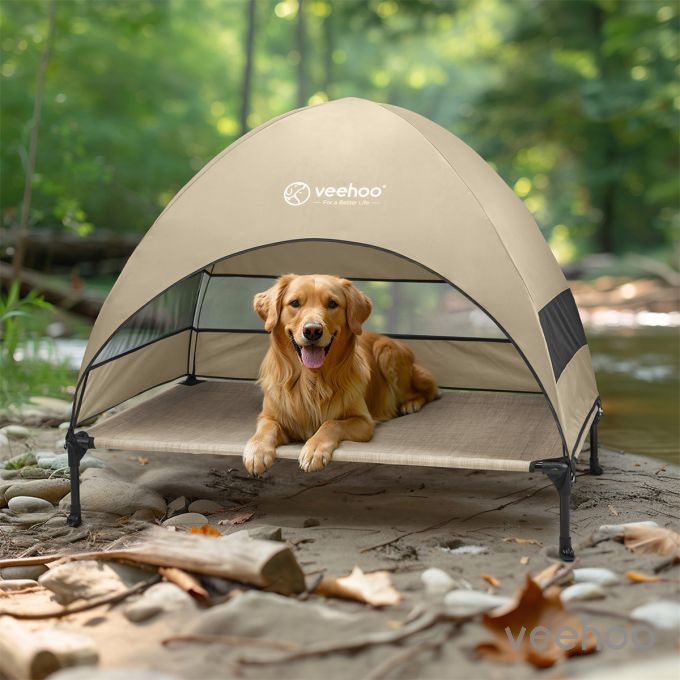 Veehoo Elevated Pet Bed with Breezy Tent