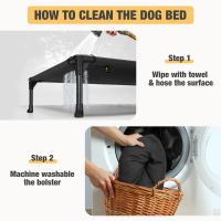 Veehoo L-shaped Pet Bed with Bolster