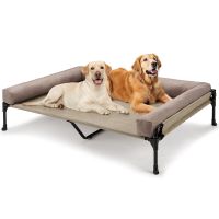 Veehoo Elevated Dog Bed with Three-sided Bolster