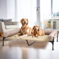 Veehoo Elevated Dog Bed with Three-sided Bolster