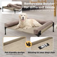 Veehoo Elevated Dog Bed with Three-sided Bolster